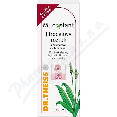 Mucoplant Jitrocelový sirup bez cukru—S Echinaceou a Vitamínem C, 100 ml