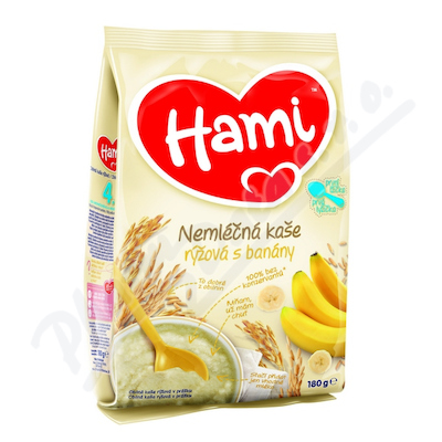 Hami Nemléčná kaše rýžová s banány 4m—180 g