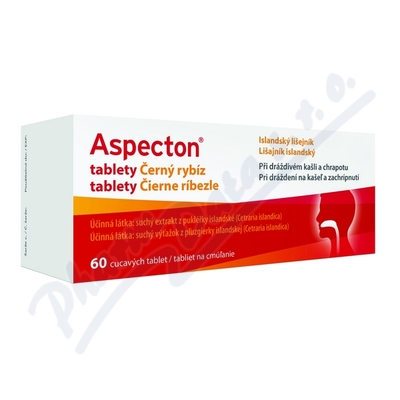 Aspecton tablety na kašel černý rybíz—60 ks