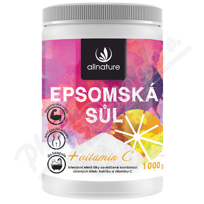Allnature Epsomská sůl s vitamínem C—1000 g