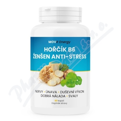 MOVit Hořčík B6 Ženšen Anti-stress —60 kapslí