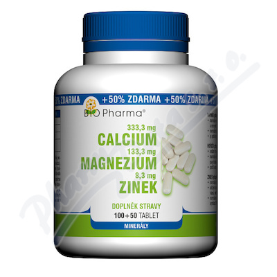 Calcium+Magnesium+Zinek Bio-Pharma —100+50 tablet