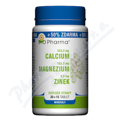Calcium+Magnesium+Zinek Bio-Pharma —30+15 tablet