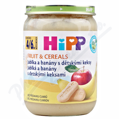HiPP OV&Cereal BIO Jablka a banány —S dětskými keksy 190 g