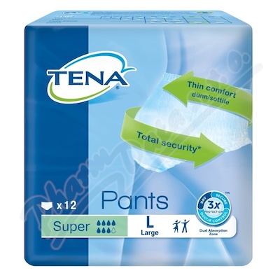 Absorpční kalhotky TENA Pants Super L—boky 100 - 135cm, savost 2010ml, 12ks