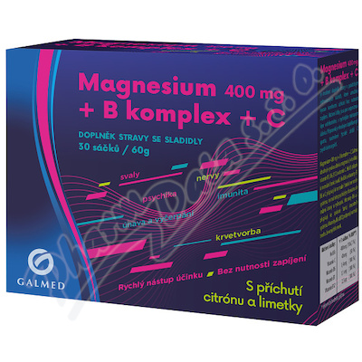 Galmed Magnesium 400mg+B komplex+C—30 sáčků