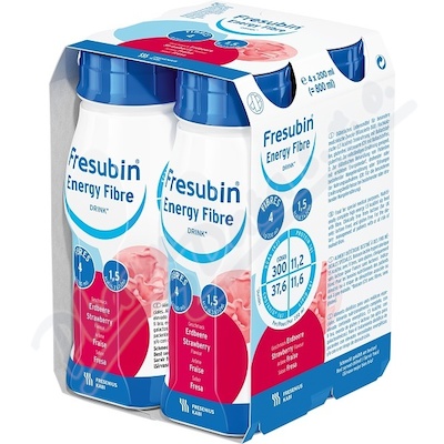 Fresubin Energy Fiber Drink Jahoda—4x200 ml