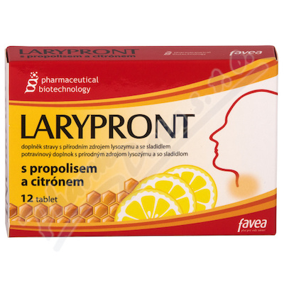 Larypront s propolisem a citrónem—12 tablet