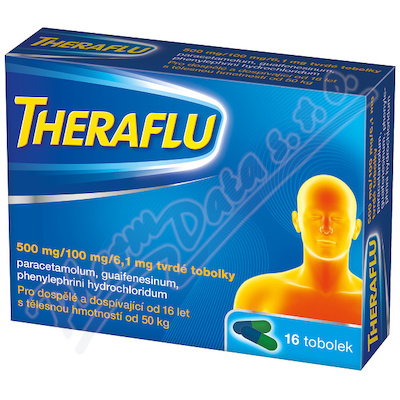 Theraflu 500 mg / 100 mg / 6,1 mg—16 tvrdých tobolek