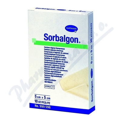 Sorbalgon Krytí sterilní zataveno—5x5cm, jednotlivě, 10ks