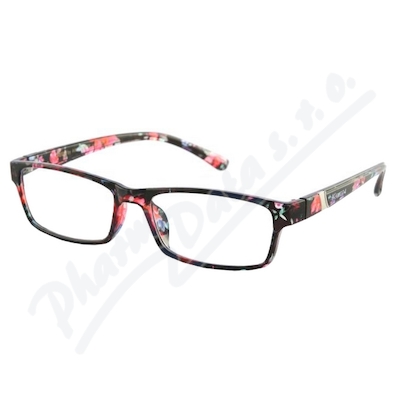 Brýle čtecí +3.50 černo-květinové—1 ks