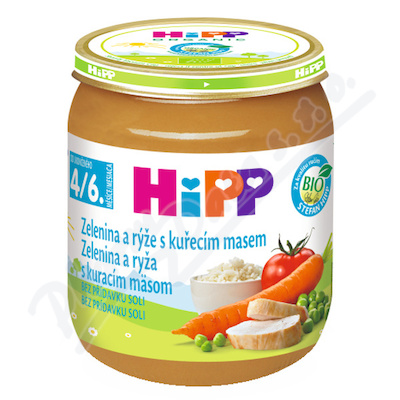 HIPP Baby Bio Zeleninová omáčka —S rýží a kuřecím masem 125 g