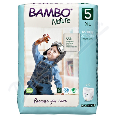 Bambo Nature Pants 5 XL 12-18 kg—plenkové kalhotky 19 ks