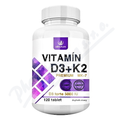Allnature Vitamín D3+K2 Premium—120 tablet