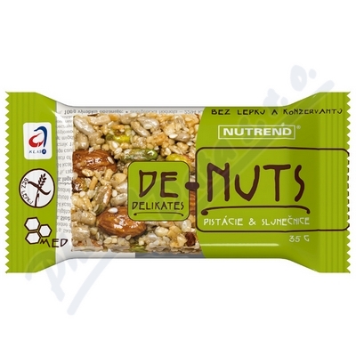 Nutrend Denuts Ořechová tyčinka—Pistácie&Slunečnice 35 g