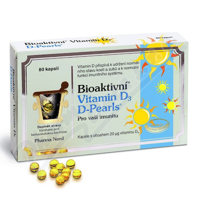 Bioaktivní Vitamín D3 D-Pearls—80 kapslí