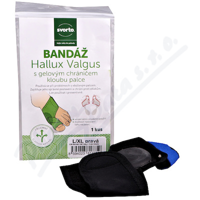 Svorto 028 Bandáž Hallux Valgus s gelovým chráničem palce L/XL pravá 1 ks