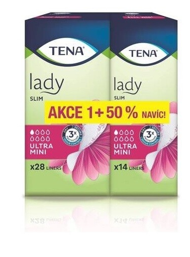 TENA Lady Slim Ultra Mini inkontinenční vložky 28 ks + 14 ks (42ks)