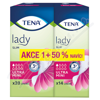 Inkontinenční vložky TENA Lady Slim Ultra Mini—28ks + 14ks