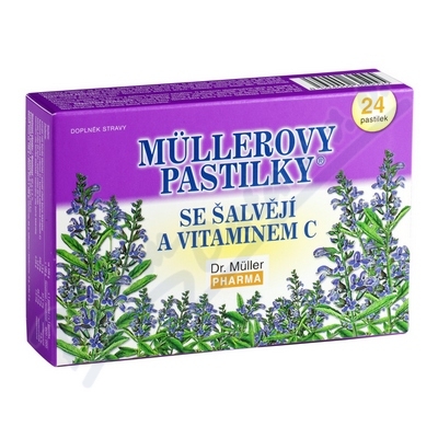 Müllerovy pastilky se šalvějí—24 ks