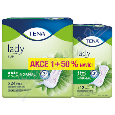 Inkontinenční vložky TENA Lady Slim Normal—24ks + 12ks zdarma