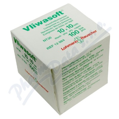 Kompresy Vliwasoft nesterilní—10x10cm, 4 vrstvý, 100ks, netkaný textil