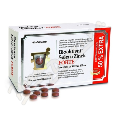 Bioaktivní Selen+zinek FORTE 60 + 30 tablet