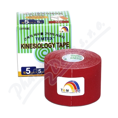 TEMTEX kinesio tape červená —5 cm x 5 m