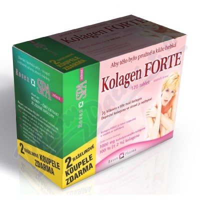 Rosen Kolagen Forte + RosenSpa zelená koupel—120 tablet + 2 koupele ZDARMA