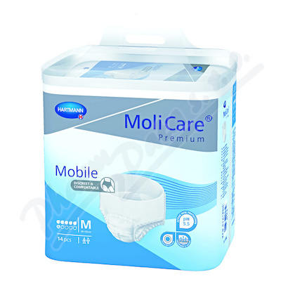 Kalhotky absorpční MoliCare Mobile 6 kapek—natahovací, boky 80-120 cm, savost 1662 ml, 14 ks