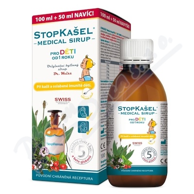 Dr. Weiss STOPKAŠEL Medical sirup pro děti od 1 roku, 100+50 ml navíc