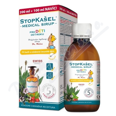 Dr. Weiss STOPKAŠEL Medical sirup—pro děti od 1 roku, 200+100 ml navíc