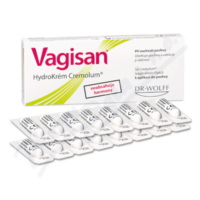 Vagisan HydroKrém Cremolum—16 čípků