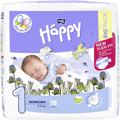 Happy Newborn dětské pleny—78 ks