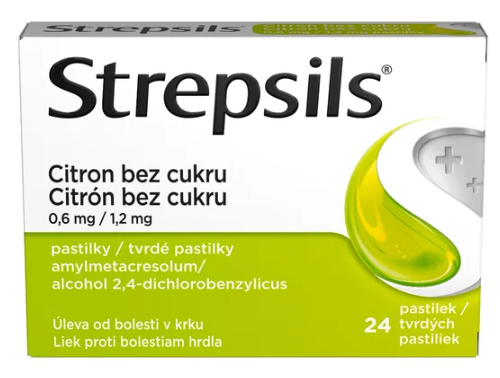 Strepsils Citron bez cukru—24 pastilek