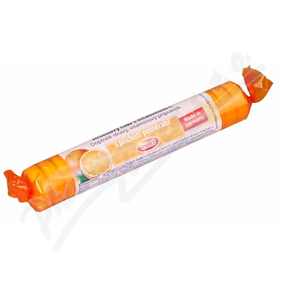 Intact Rolička Hroznový cukr s vitaminem C—pomeranč, 40 g