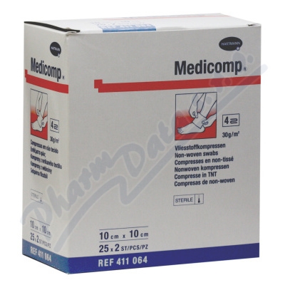 Kompresy Medicomp sterilní—10x10cm, netkaný textil