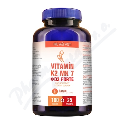Vitamín K2 MK7 + D3 Forte—100+25 tablet
