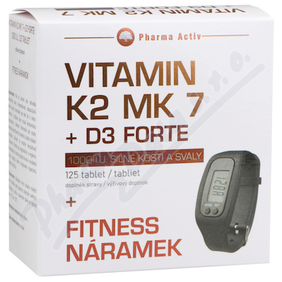 Vitamín K2 MK7 + D3 Forte—125 tablet + fitness náramek