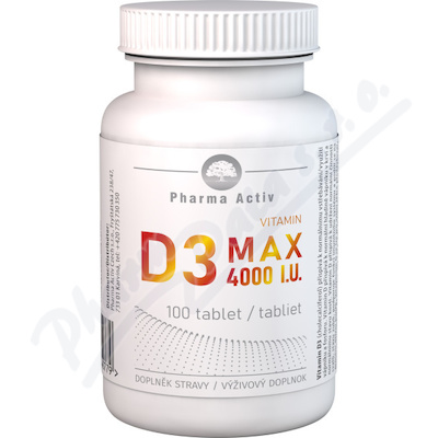 Vitamín D3 MAX 4000 I.U.—100 tablet