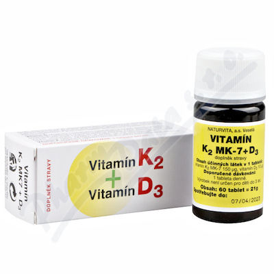Naturvita Vitamín K2+D3—60 tablet
