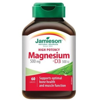 Jamieson Hořčík 500mg s vitaminem D 500 IU—60 tablet