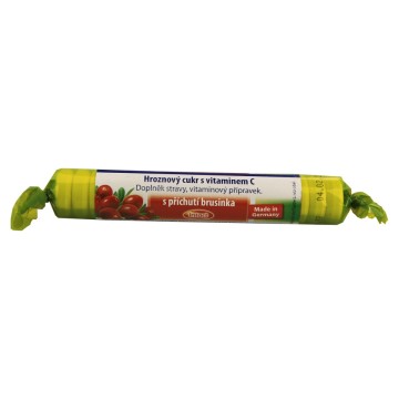 Intact Hroznový cukr s vitaminem C brusinka—rolička 40 g