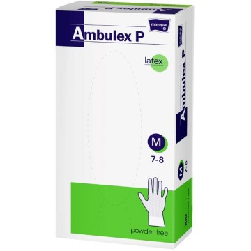 Ambulex P rukavice latexové nepudrované M—100 ks