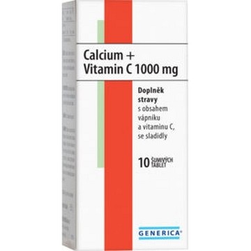 Calcium + Vitamin C 1000 mg Generica—10 šumivých tablet