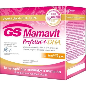 GS Mamavit Prefolin+DHA+EPA—30 tablet + 30 kapslí