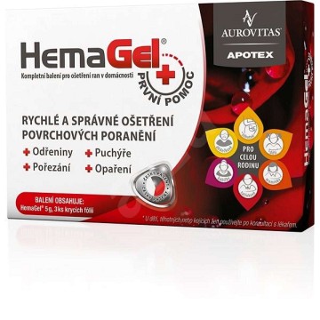 Hemagel PRVNÍ POMOC 5g+3ks krycí fólie