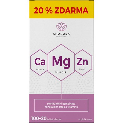 Aporosa Vápník+Hořčík+Zinek—100+20 tablet