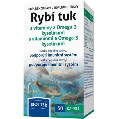 Rybí tuk s vitamíny a Omega-3 kyselinami—60 tobolek