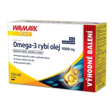 Walmark Plus Omega-3 rybí olej 1000mg—120+60 tobolek